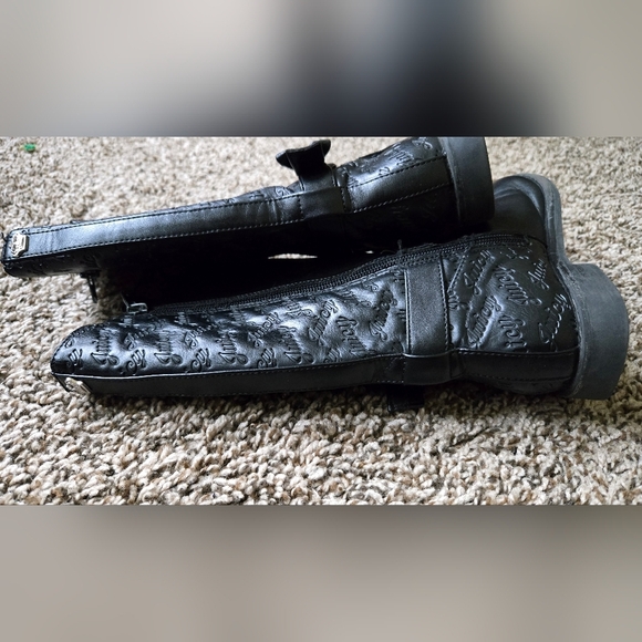 Juicy Couture Signature Logo Black Boots Kids Girls 1M - Picture 6 of 7